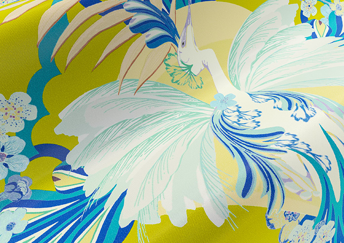 Faded Glamour, China Blue Chartreuse - Twist&Fit Roman Blind - Image 4